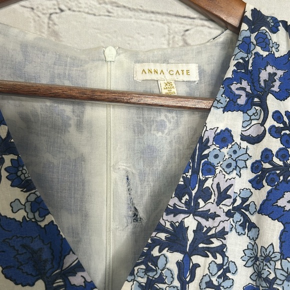 Anna Cate Floral Blue & White Maxi Dress Size X-Small Great Condition - Picture 8 of 15